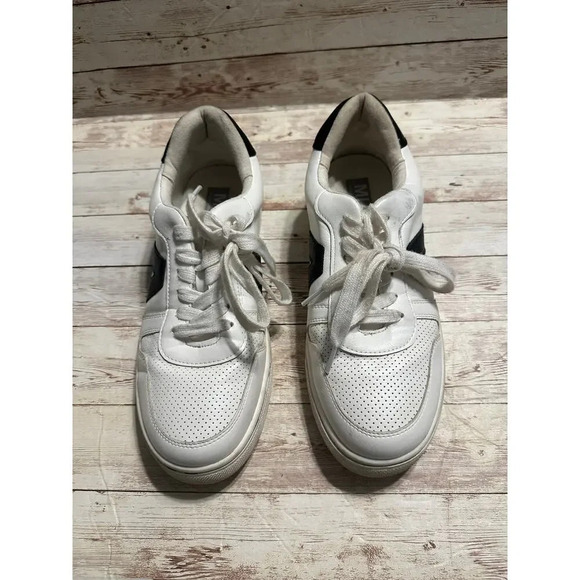 MIA Krew Perforated White Sneakers Leather Women's Size 8.5 Lace Up Tennis Shoes - Picture 6 of 11